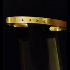 925 Sterling Silver Cuff "LOVE"  Bracelet Unisex